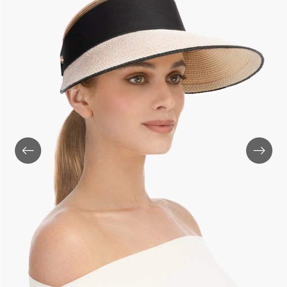 Elegant Black and Tan Women's Sun Visor - Picture 1 of 8